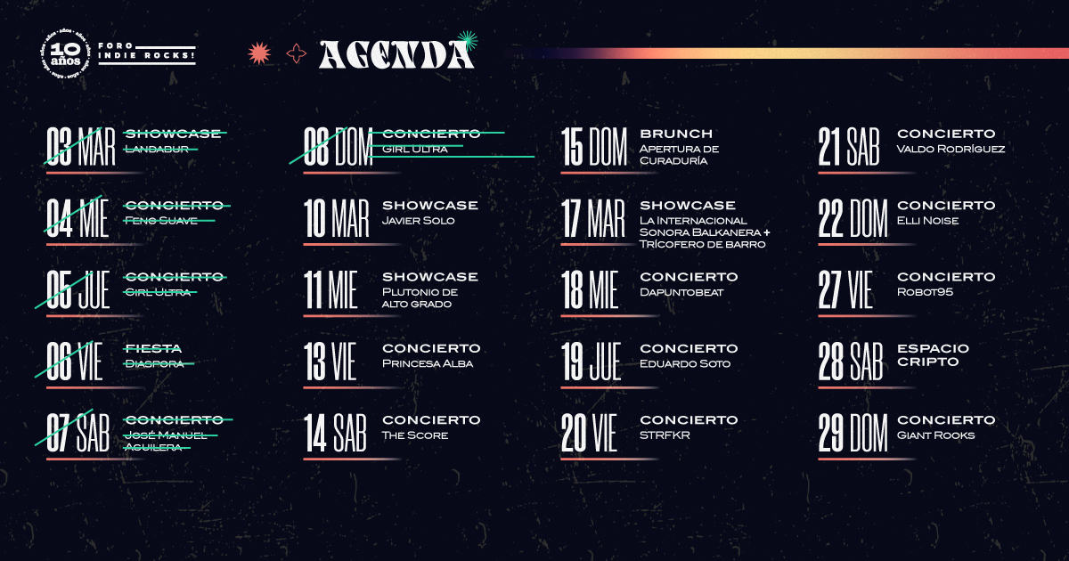 ForoIndierocks's tweet photo. Mayo cada vez se pone mejor y aquí tenemos todo para que armes el plan perfecto esta semana. 📆🎶 
Échale ojo a la cartelera y encuentra boletos en https://t.co/Une1NIRRBa https://t.co/VpTZVe2Nbd