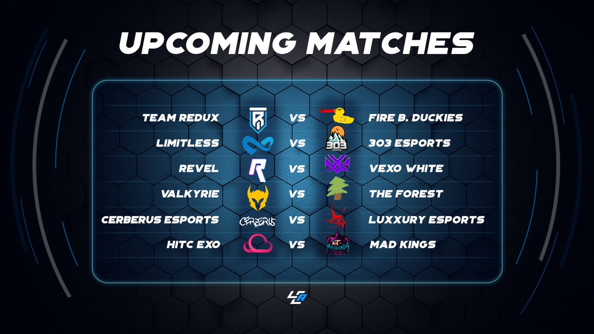 Tonight's 9pm matches covered by LCA!🚨

⚔️ <a href="/ValkyrieLLC/">VALKYRIE</a> vs #TheForest
🎙️ <a href="/AngelOfBattle07/">AngelOfBattle</a> 
📺 twitch.tv/valkyriellc

⚔️ <a href="/CerberusATL/">Cerberus</a> vs <a href="/LuxxuryGG/">Luxxury Esports 🦅</a> 
🎙️ <a href="/Deprivee_/">Deprive | Jackson</a> 
📺 twitch.tv/cerberusatl

⚔️ @hitcgg vs <a href="/madkingsesports/">Mad Kings Esports</a> 
🎙️ <a href="/Dugaid_/">Dugaid</a> 
📺 twitch.tv/hitcgg

2/2