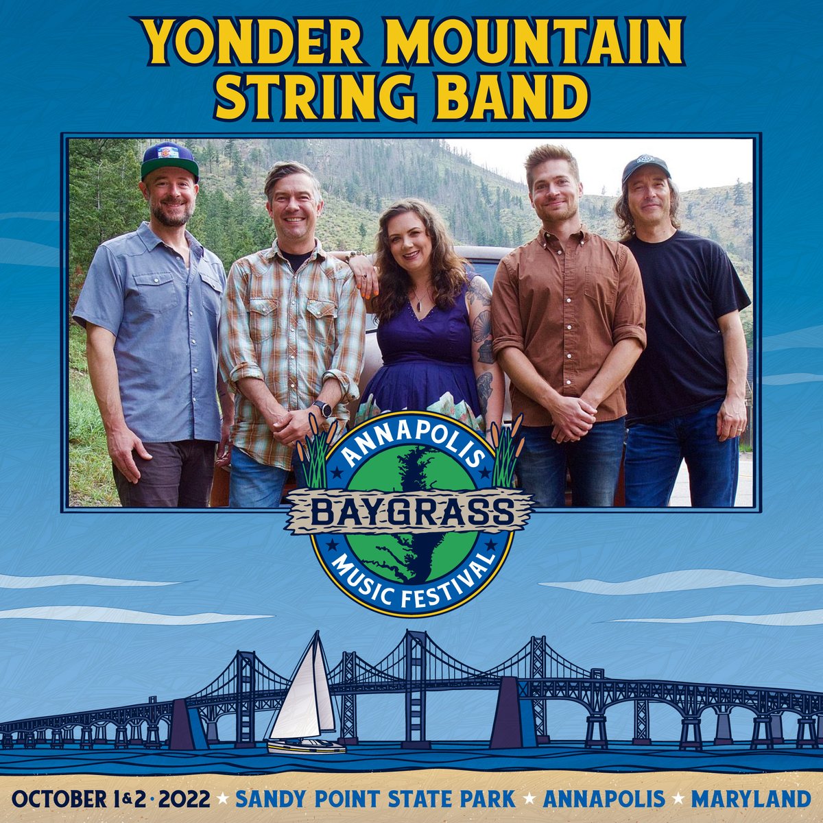 baygrassfest's tweet photo. @YonderMountain will be headlining the inaugural Annapolis Baygrass Music Festival!  
Tickets go on sale 5/31. 

#yondermountainstringband #annapolisbaygrass #bluegrass #bluegrassfestival #baygrassfestival #ymsb #annapolismd #musicfestival #marylandmusicfestival https://t.co/YB0cML9UdY