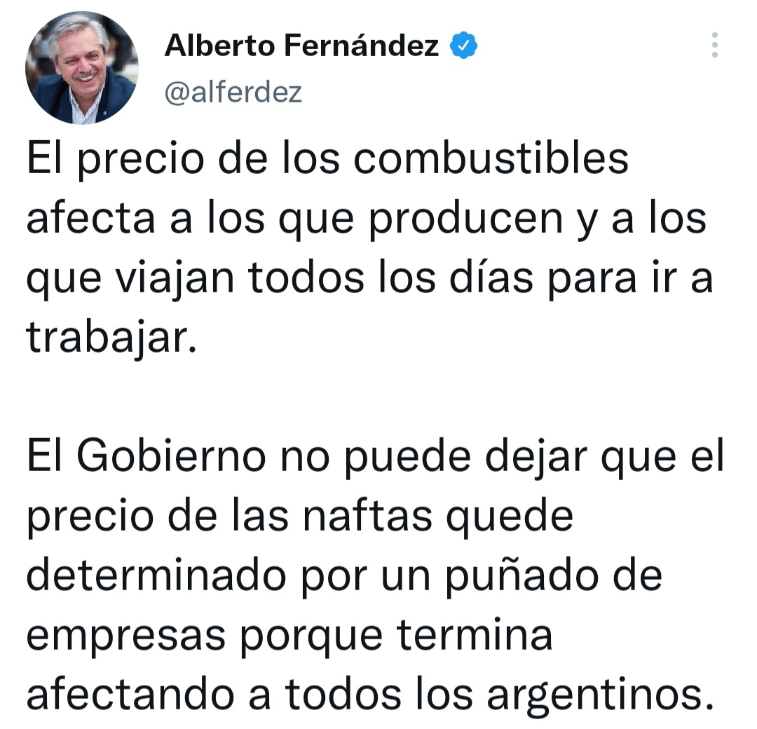 javierlanari's tweet photo. Esto decía Alberto en 2019 ante un aumento del 2% en los combustibles. Hoy subieron hasta 11%. Se fue de gira... https://t.co/coEihbORlh