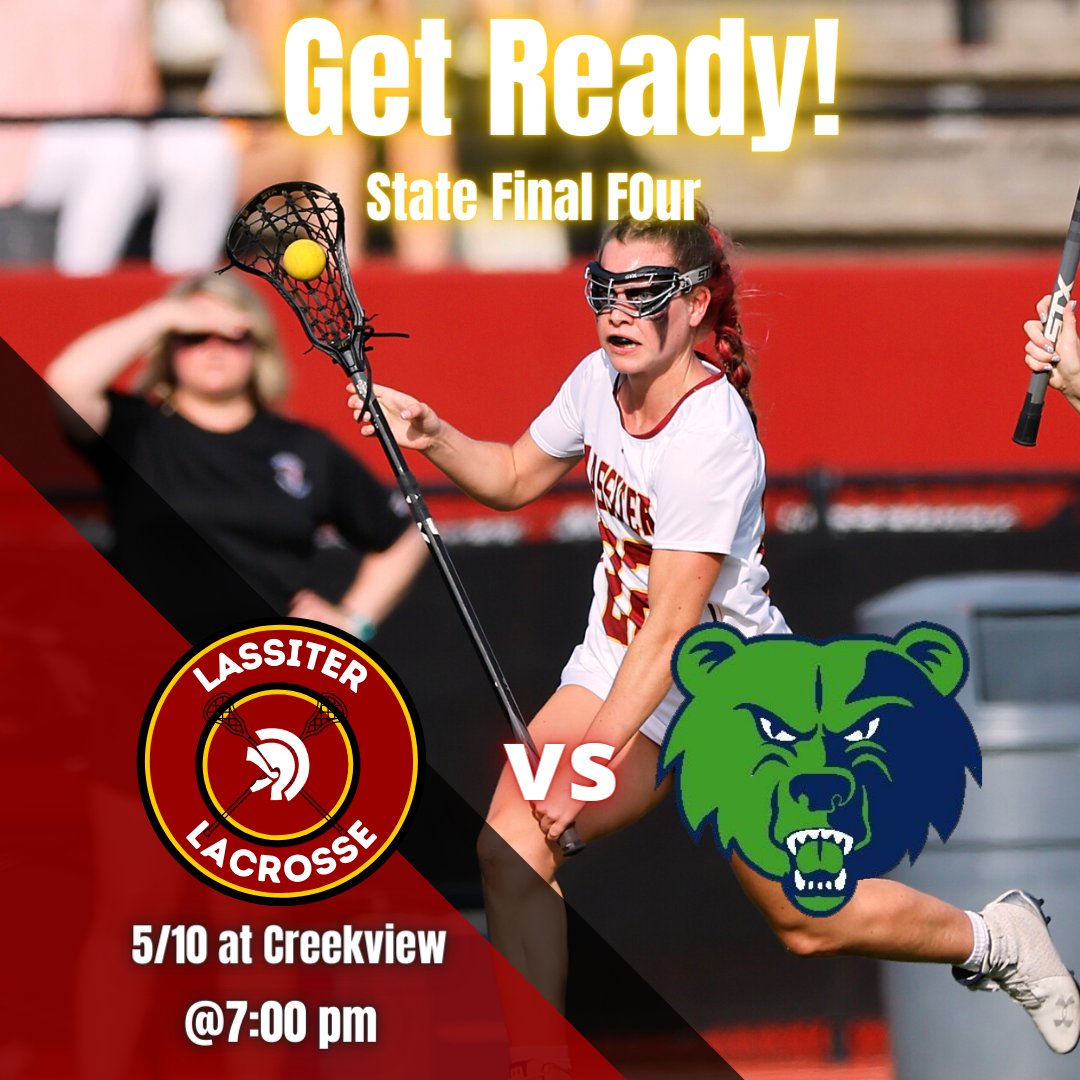 Trojan Nation Let's GOOOO! Girls LAX in the Final Four at Creekview -Tuesday 7:00! #state #trojanlax #finalfour <a href="/lhsladieslax/">Lassiter Ladies Lacrosse</a>