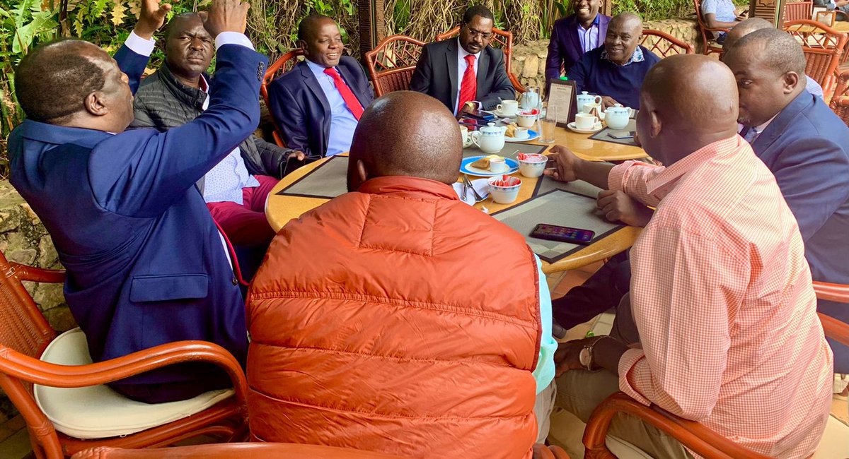 Senator037's tweet photo. Earlier today, in the company of @GovWOparanya , @JunetMohamed , @RaphaelTuju and a host of Western Kenya #AzimioLaUmoja party MPs, we met The5th Rt. Hon. @RailaOdinga to strategize on how best to strengthen our party’s presence in the region. More to follow.
#Aina037
#County037 https://t.co/LpbKApLkah
