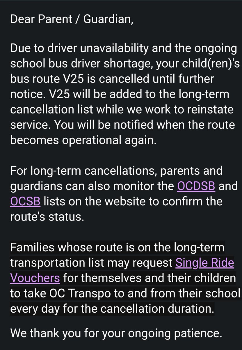 Can someone explain to me how my 7 year old is supposed to walk 4.5km to and from school safely?  Seriously this is a problem that needs to be resolved NOW!
<a href="/gghamari/">Goldie Ghamari | گلسا قمری 🇮🇷</a> <a href="/OCDSB/">OCDSB</a> <a href="/MRTCouncil/">St Martin de Porres Catholic School Council</a> <a href="/ottawasuncom/">Ottawa Sun</a> <a href="/OttawaCitizen/">Ottawa Citizen</a> <a href="/nationalpost/">National Post</a>