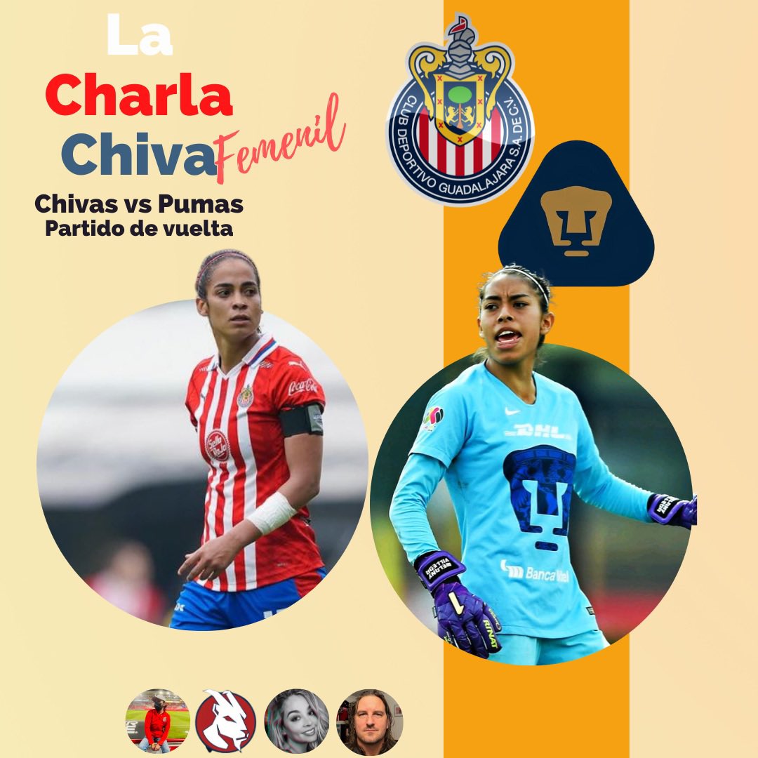 congdgabriela's tweet photo. 🗓 ¡Hoy!
⏰ 5:15 pm PST / 6:15 pm CST / 7:15 pm EST.
⚽️ @ChivasFemenil vs @PumasMXFemenil (La vuelta)
🎙 @chivasdelnorte, @PxncheDanny, @DatBoopGirl special guest @GolazodelGringo
📍@TwitterSpaces
#LaCharlaChivaFEM🐐🎀
#116Chivas https://t.co/MJVdcD75s7