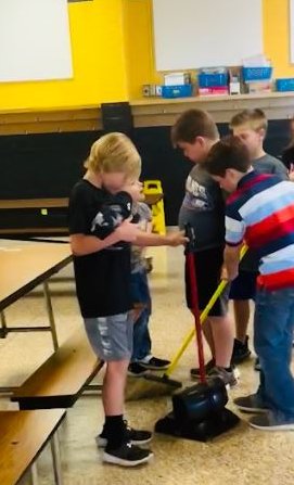 official_BESISD's tweet photo. Sending a Shout Out to the Third-grade students who help clean the cafe every single day. 
They sweep and pick up trash to help get the area ready for fourth grade.  
It started with a few boys and grew from there.
Thank you Third Grade! https://t.co/k7WNhWV6Bk