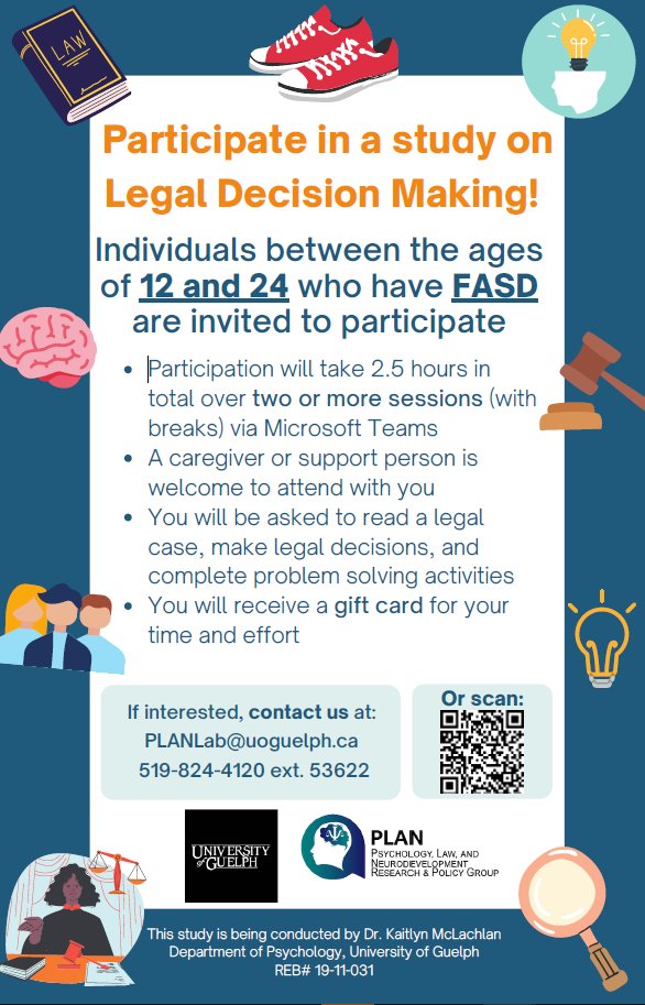 fasdhamiltonca's tweet photo. If you are 12-24 with FASD and reside in Canada, please participate in this study.  Email  PLANLab@uoguelph.ca for further information. https://t.co/xoeJzi7y0n