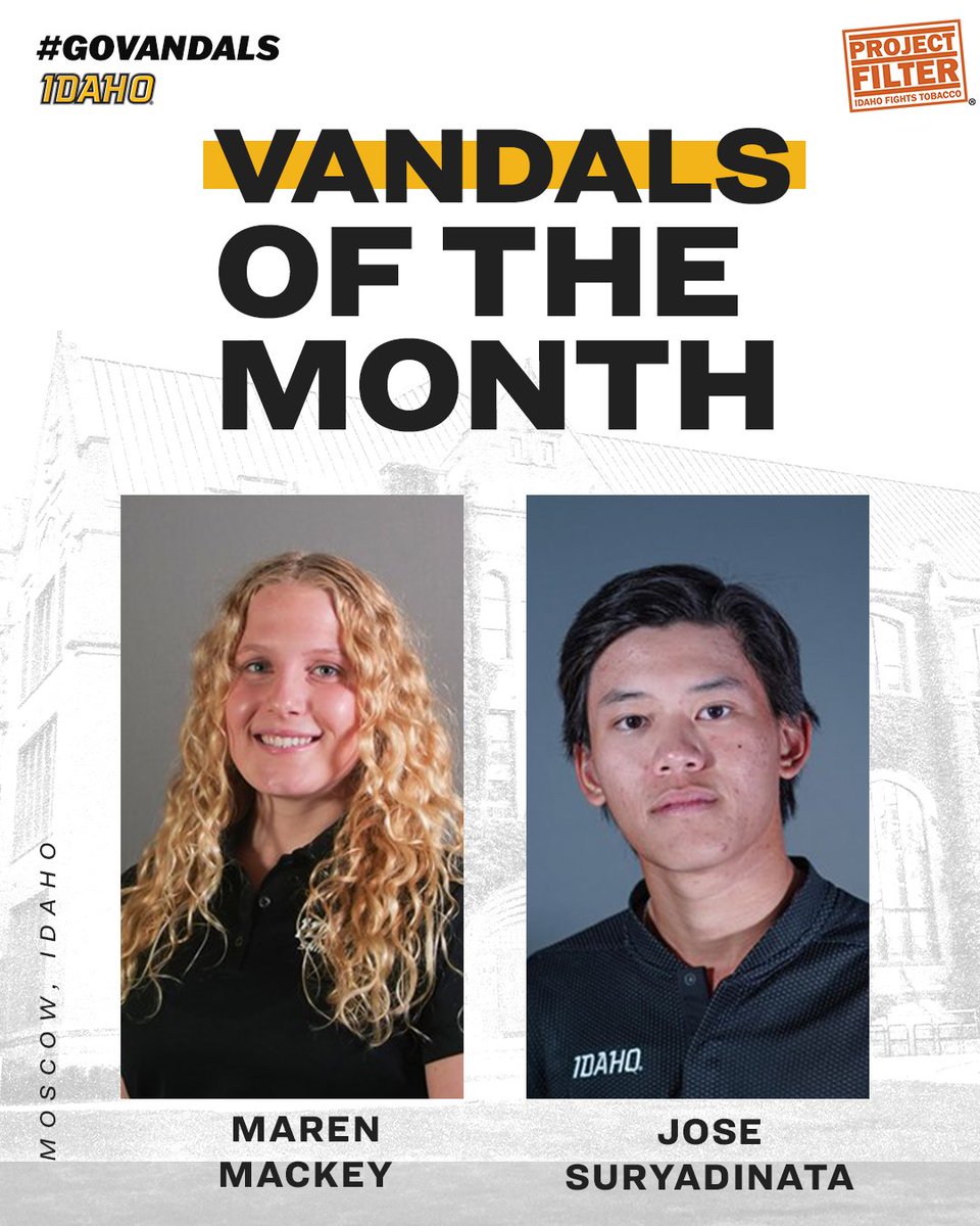 Congrats to May's Vandals of the Month!

🍎 Maren Mackey
🍎 Jose Suryadinata

🔗 - govandals.com/news/2022/5/9/…

#GoVandals