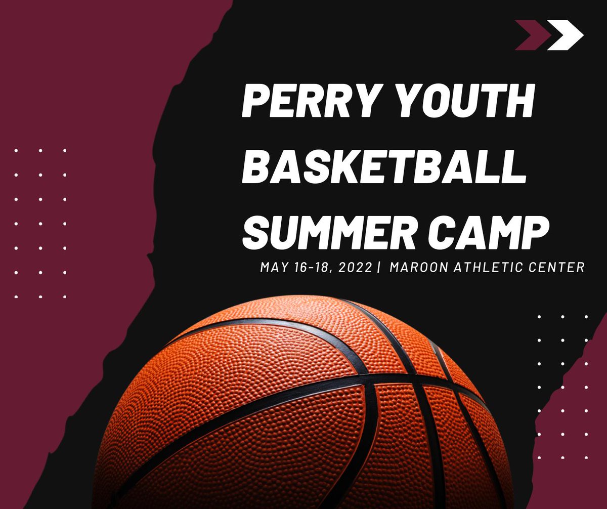 perry_schools's tweet photo. Perry Basketball Camp is NEXT WEEK! May 16-May 18 from 9AM - 12PM at the Maroon Athletic Center in Perry. This day camp is for kids entering 3rd-7th grades in the fall of 2022. 

DOWNLOAD REGISTRATION FORM: https://t.co/KquvoJq6j1 https://t.co/pVWG2rMiWc