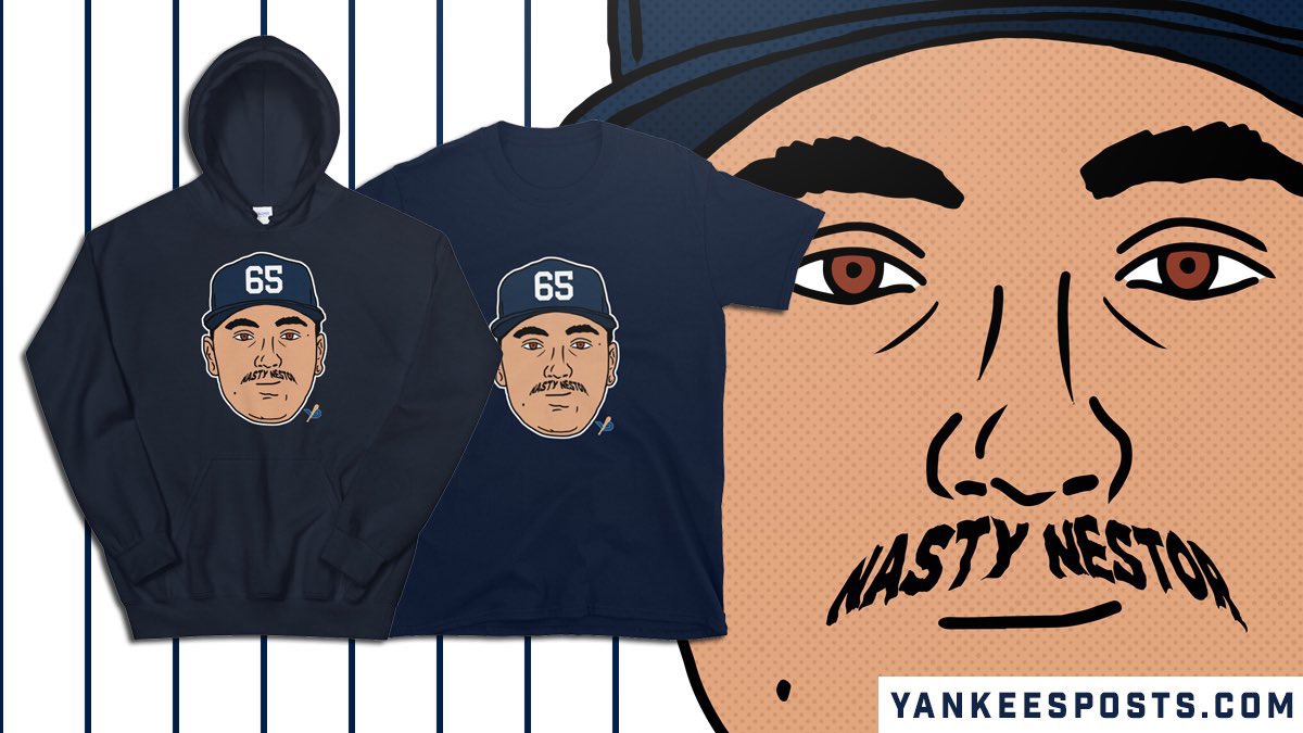 YankeesPosts's tweet image. If you don’t have a Nestor Cortes shirt yet, what are you doing? 😆 

We’ve got 2 amazing shirts, worn by the 🐐 himself. 

SHOP HERE: yankeesposts.com