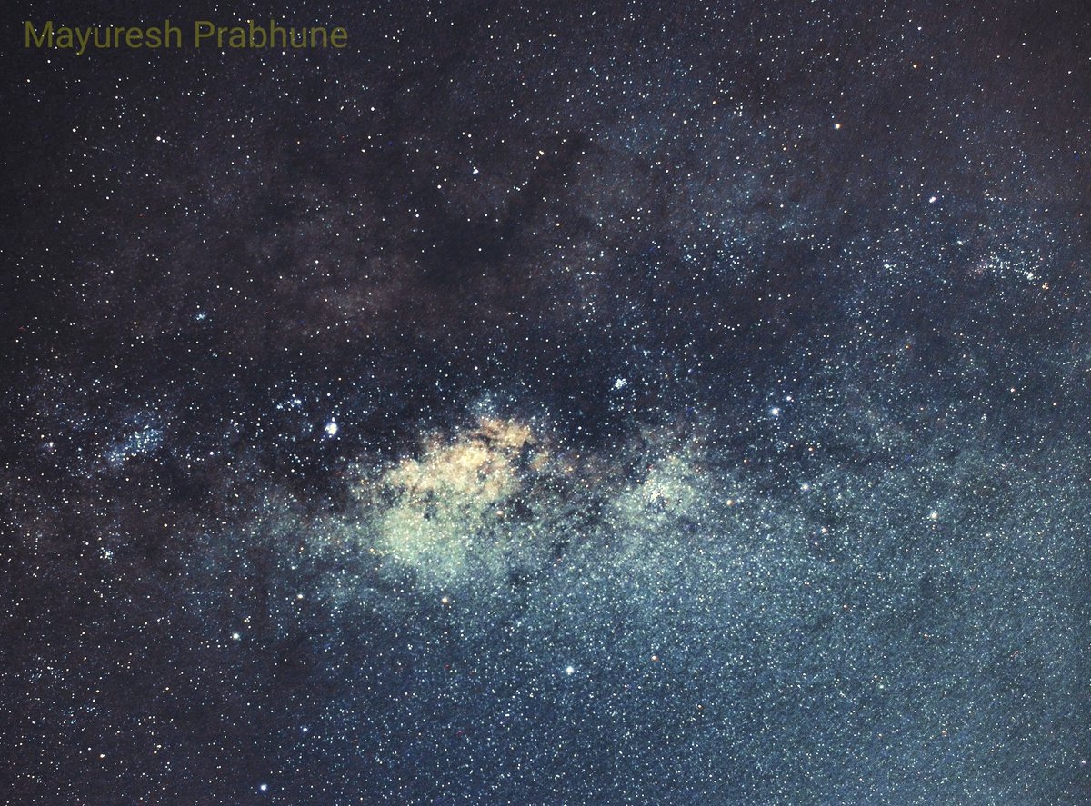 mayureshgp's tweet photo. #firstattempt with #skytracker #ioptron mount. #milkyway #galaxy. Total exposure 13 min. Camera #canon550d #24mmprime  in light polluted sky near #Pune #astrophotography #Nightsky #starrynight #nightskyphotography #stars #deepsky #KhagolVishwa #mayureshgp https://t.co/TSQjw0NDwH