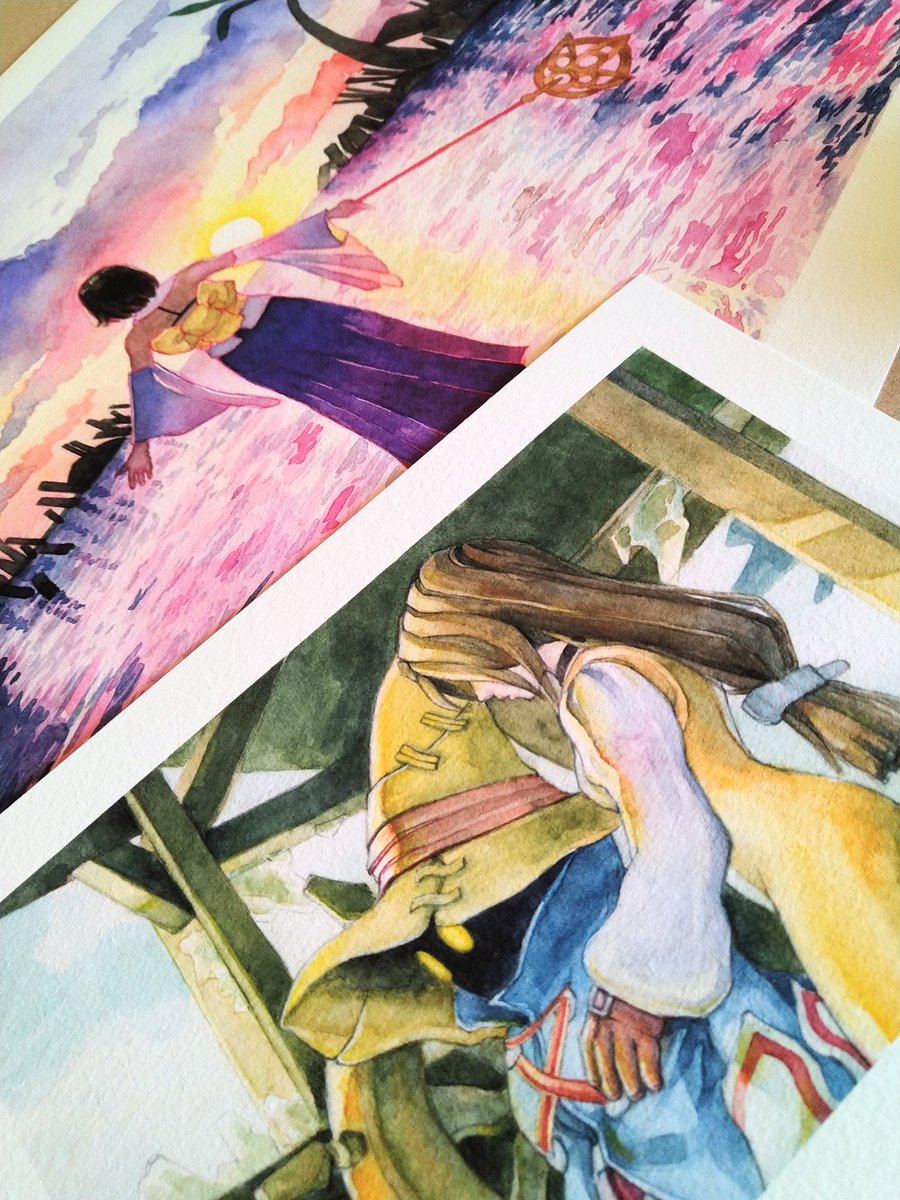 I'm running a sale on Etsy (link in bio). 20 % off all prints and free standard shipping if you buy 2 or more items 🌸 #illust #ffx #ffix #watercolor #traditionalart #イラスト #水彩イラスト #ファイナルファンタジー #水彩画 #水彩