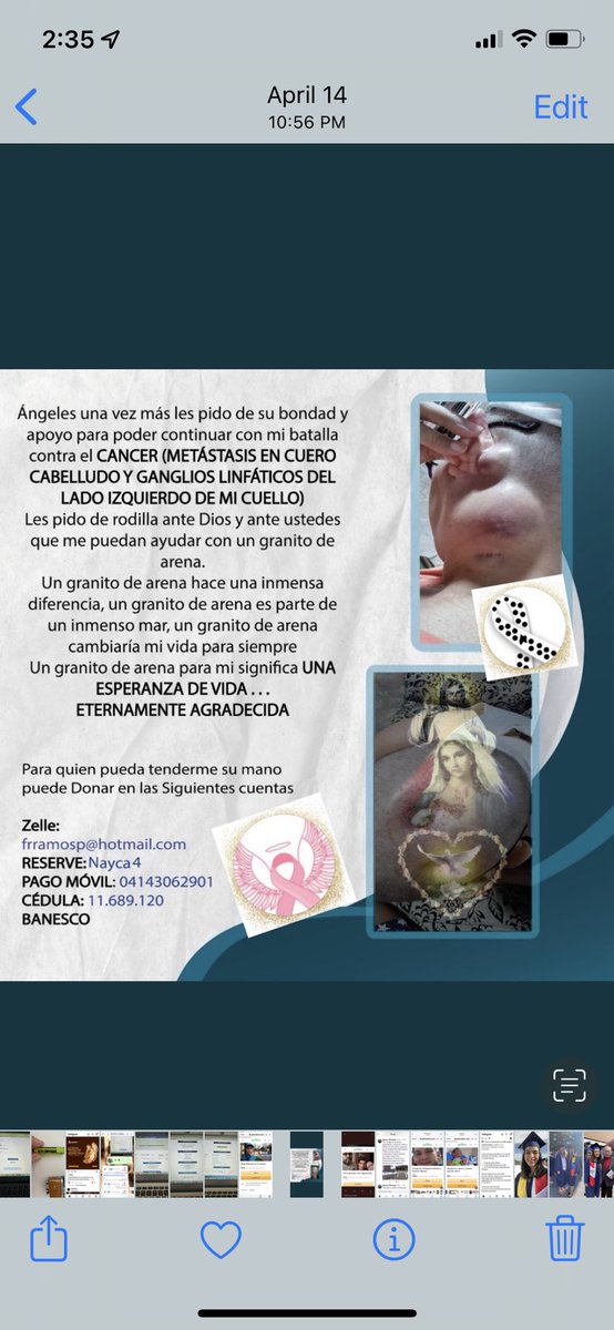 diana_rosenberg's tweet photo. 🆘@NAYCA4 necesita urgente donaciones para el cáncer metastásico que padece y necesita un extractor de jugos por favor, no la abandonemos 👇info para donar por pago móvil y Zelle🙏Gracias @LuisOlavarrieta @malufrancis @Jacke4532 @ManuelConecta @Leonardo_Padron @alexanvnzla @Naky https://t.co/Fho9WNtyj6