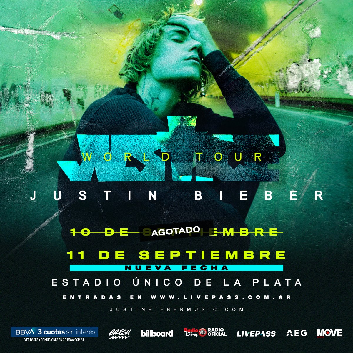 🔥 ¡Por entradas AGOTADAS, <a href="/justinbieber/">Justin Bieber</a> suma una segunda fecha en Argentina!

📆 11 de septiembre en el Estadio Único de La Plata

🎫 Entradas exclusivamente a través de <a href="/livepassarg/">Livepass Argentina</a>
💳 3 cuotas sin interés para clientes <a href="/bbva_argentina/">BBVA en Argentina</a>

#JustinBieber #Justinbieberargentina