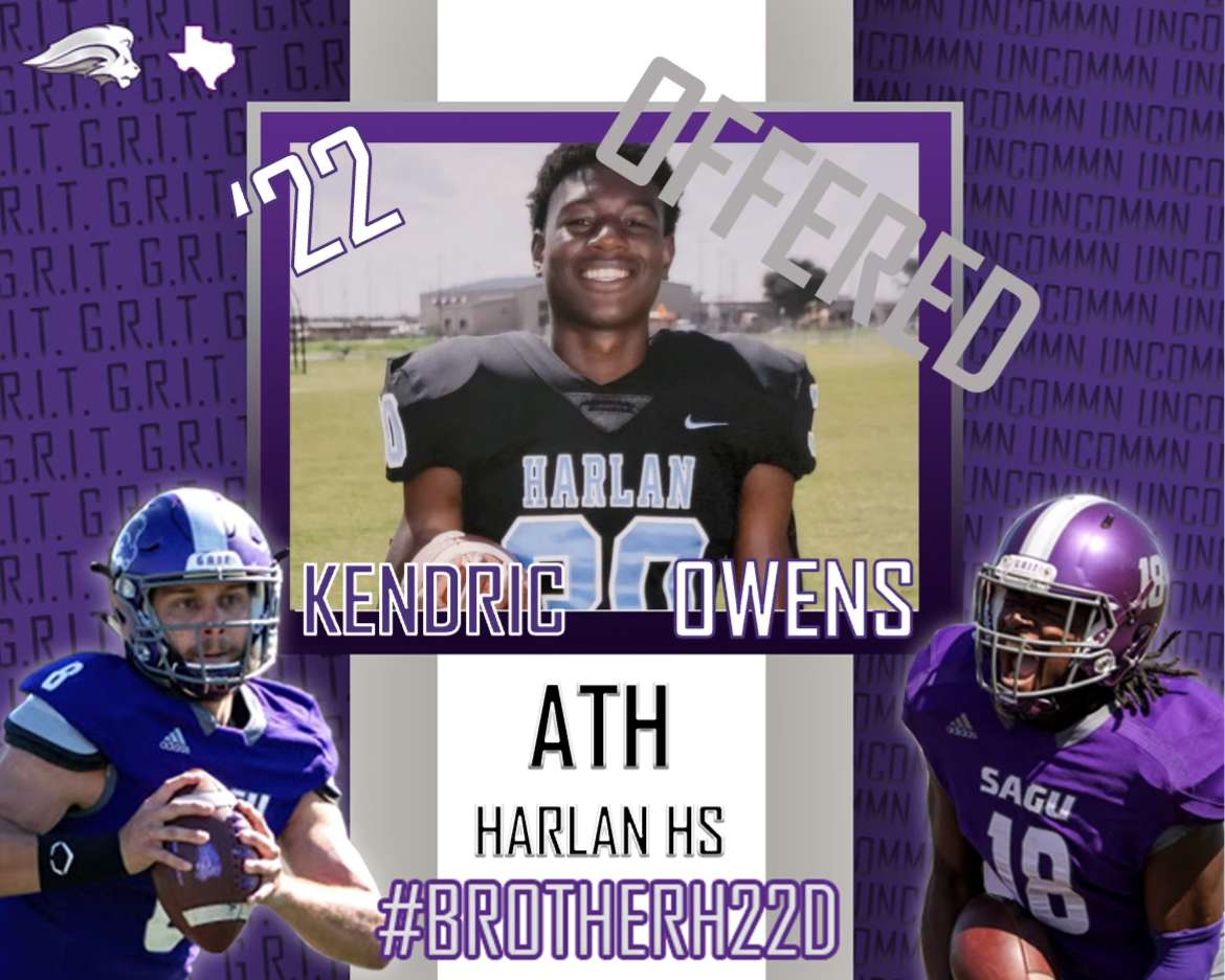 Kendric_Owens's tweet photo. #AGTG WOW AFTER A GREAT CONVERSATION WITH @freezysmalls BEYOND BLESSED TO SAY I HAVE RECEIVED AN OFFER FROM @SAGU_Football 
#UNCOMMN
#HardIsTheWay
#Called2BECOMP1ETE @BamPerformance @DKMOne3 @BDammone @CoachMWest @MissKYUS2011 @RivalsNick @MikeM_Scout @_RL_Martin @FlightSkillz https://t.co/obSYnDHc4D