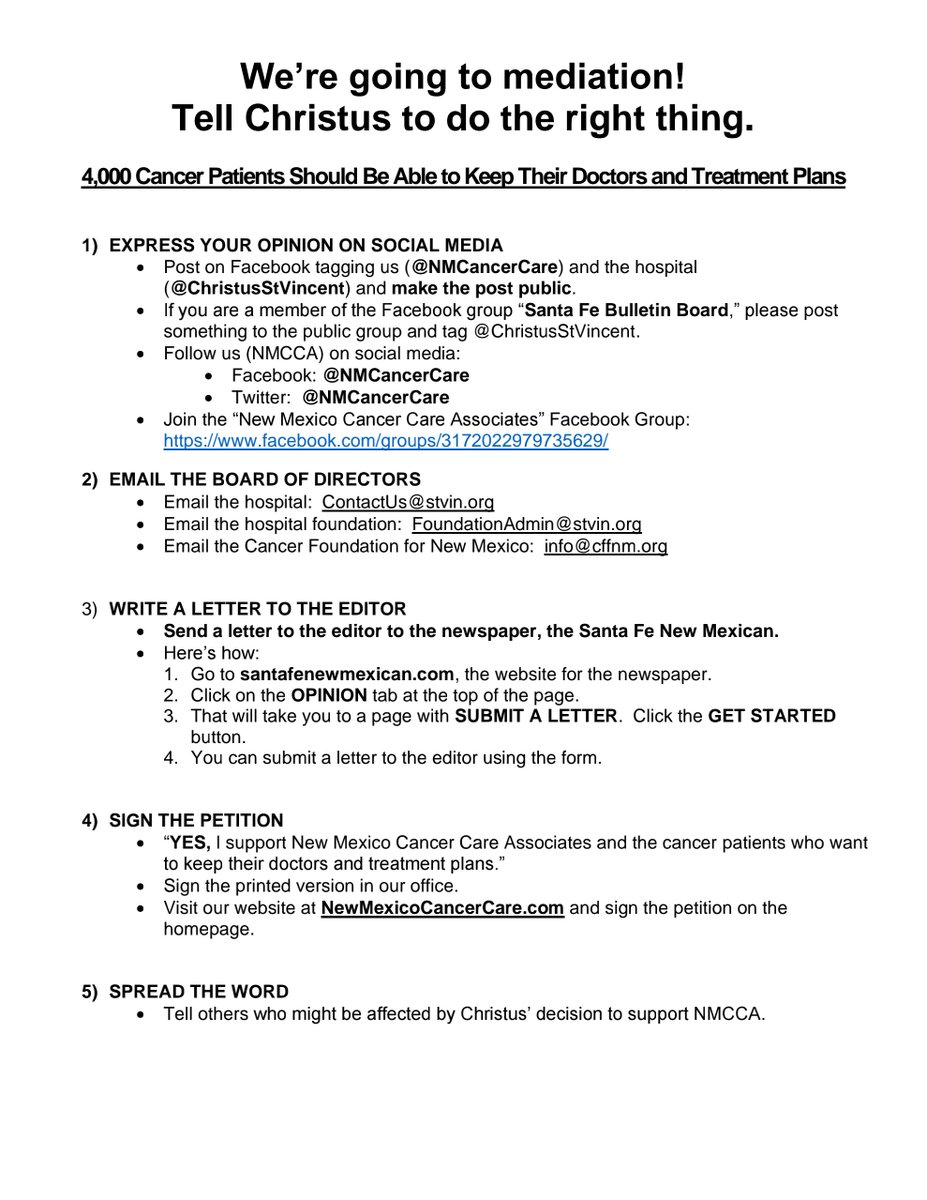 We're going to mediation! Tell Christus to do the right thing.