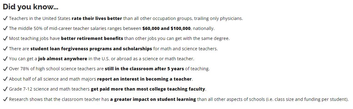 SteveMaier_'s tweet photo. More images with some facts about teaching as a profession! #PhysTEC #GettheFactsOut #iteachphysics
Know of a HS student with an interest or affinity toward helping others learn? @NWOSUscience is recruiting future #NWOSUscience students to be HS teachers! https://t.co/C1PvmEDeAF