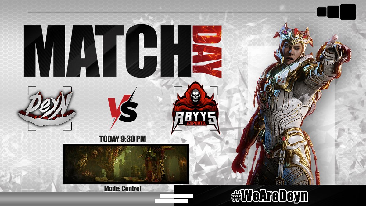 ¡Dia de enfrentamiento! ☠️

Nos enfrentamos 🆚 @AbyysEsports 
en la liga de: <a href="/PremierGamingTV/">Premier Gaming TV</a>  
En punto de las 9:30 🕵️‍♀️. 
@Crww_ 
<a href="/flame5ick/">Flamas</a> 
@Hislett_ 
¡Vamos con todo!😎
esta noche la victoria es nuestra
#WeAreDeyn🌞