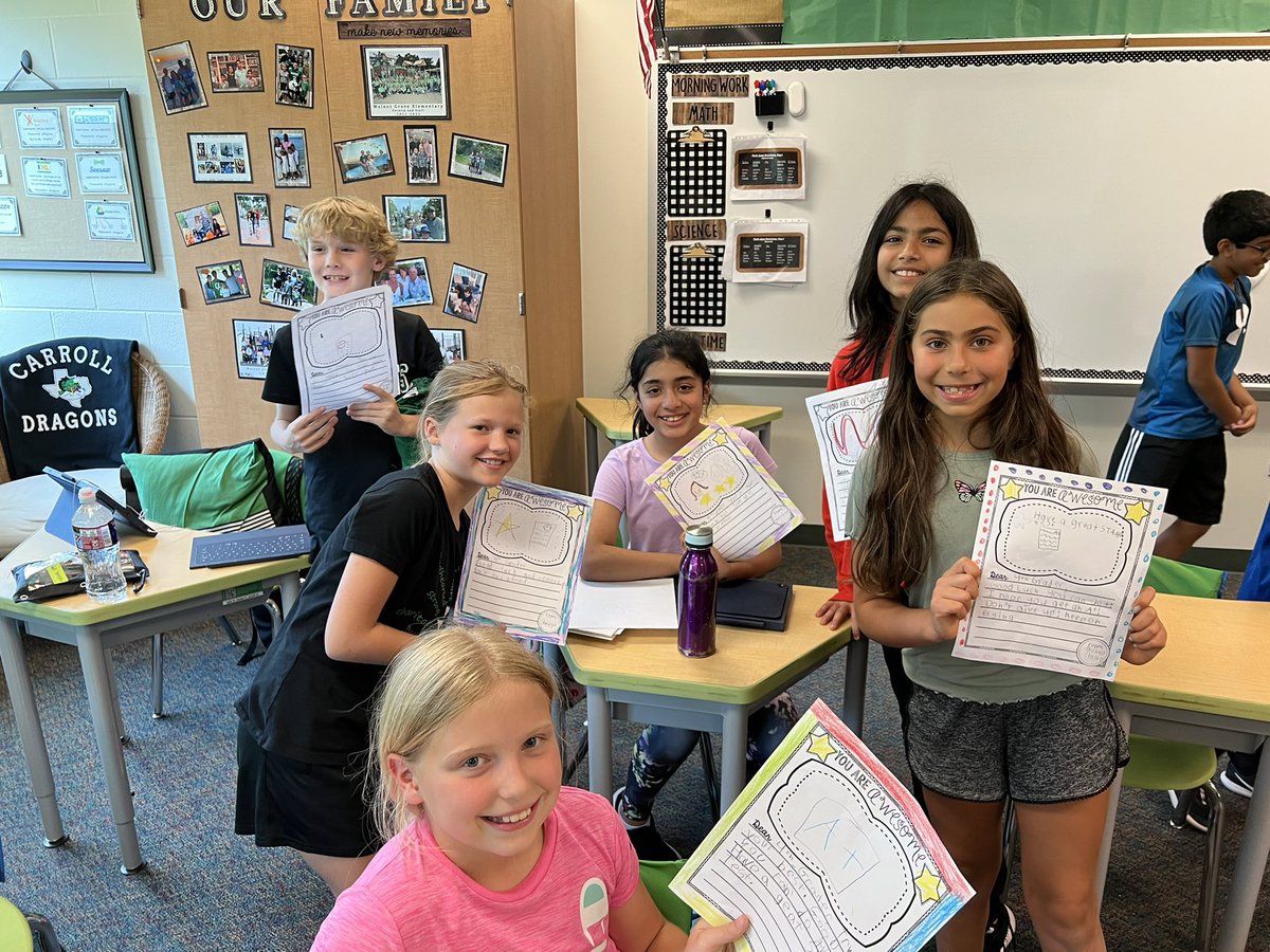 dragonfirsties's tweet photo. Today we wrote and delivered good luck letters to some of our fabulous fourth graders!! They’re going to rock the STAAR! 🤩🤩 @MagersJill @jpeterson1118 @WGESdragons https://t.co/EpgDb5XXfK