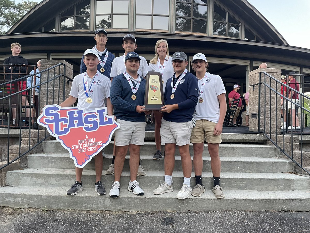 SCHSL's tweet photo. Congratulations to Class A State Champions Boys Golf 
@EC_athletics15 https://t.co/M0539zR5Ec