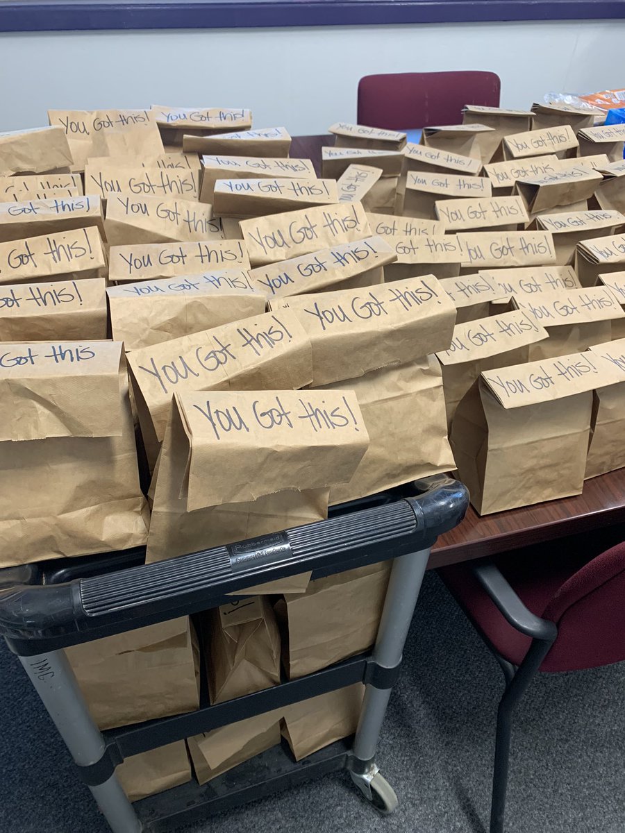 Goodie bags ready for testing tomorrow. We Got This!