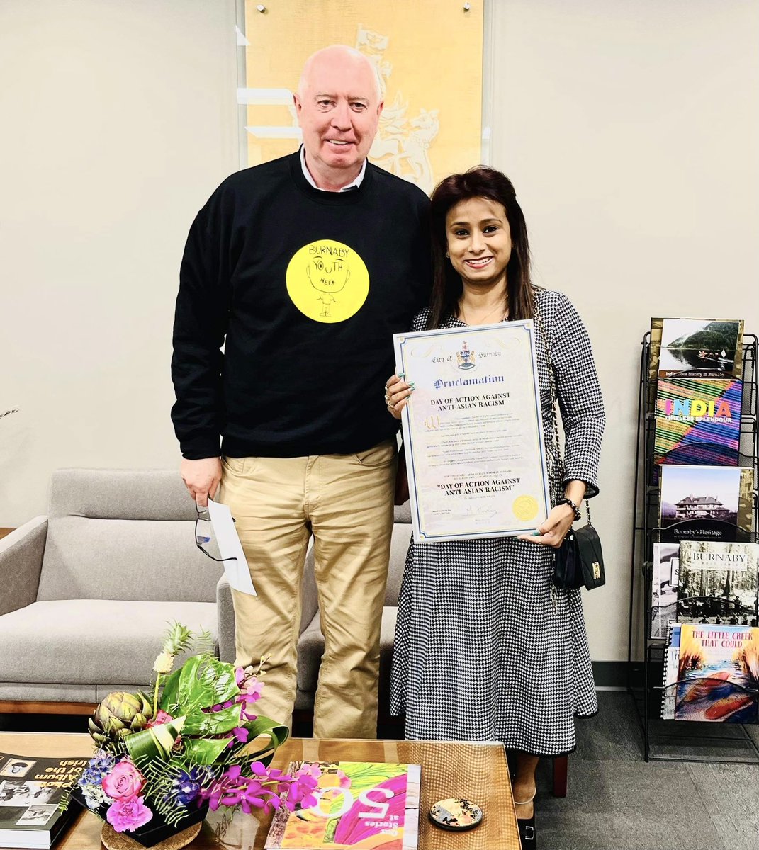 doriswk_mah's tweet photo. Thank you to the @CityofBurnaby @MayorofBurnaby &amp; Council for issuing the Proclamation to declare May 10 as the Day of Action Against Anti-Asian Racism. Join Burnaby rally tomorrow 5-6pm at the Metrotown Skytrain Station. @SWACoalition #StopAsianHate https://t.co/5PNQoijnH7