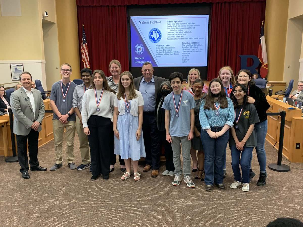 MsKMath's tweet photo. Thank you @RichardsonISD BoT &amp; @IamBranum for recognizing this fantastic group of decathletes! @RHSAcDec @JJPAcDec https://t.co/eHiMqWbZZ8