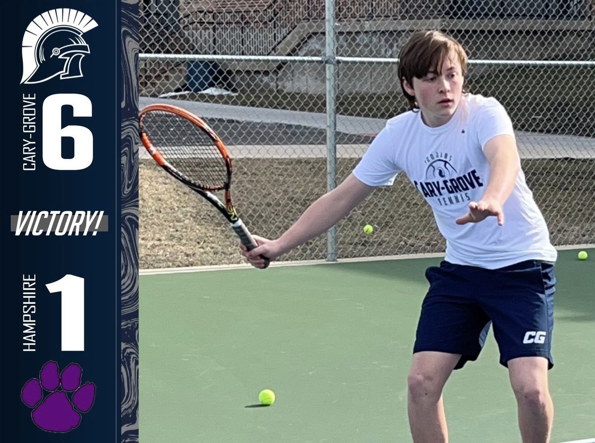 CGHSTennis's tweet photo. Big night for the Trojans as they sweep Hampshire with both programs getting the win! JV goes undefeated in the FVC and varsity finishes 7-1 clinching 2nd place! #webattled #fighttotheend
@AthleticsCG @CaryGroveHS @NWHPreps https://t.co/c8j1Sj9tqh