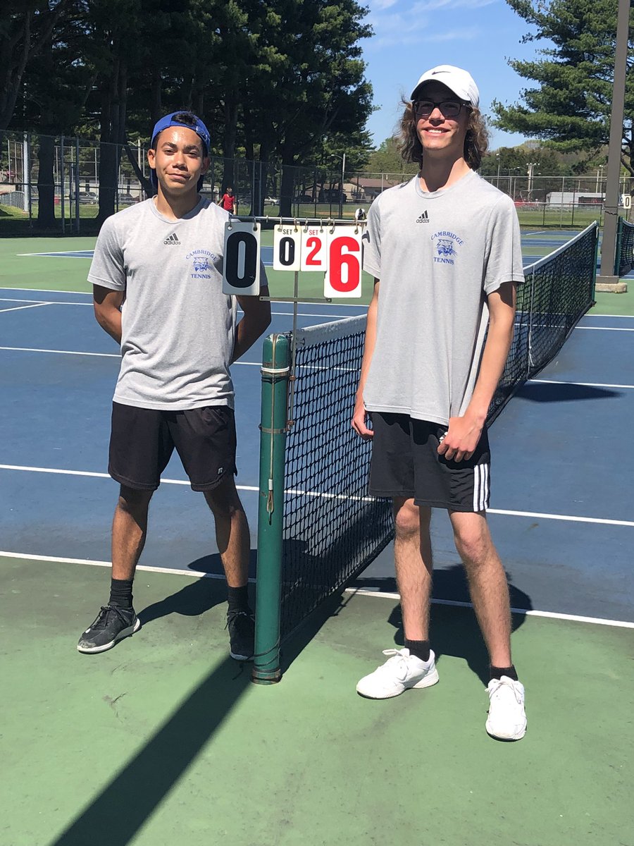 TGibby22's tweet photo. Extremely proud of both my doubles teams! Qualifying for the district tournament today! We to represent, we are Cambridge! https://t.co/Q5NmsLT851