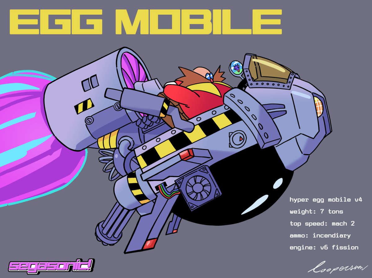 「Segasonic! Egg Mobile 」|Loopersum (3/3 COMMS TAKEN)のイラスト