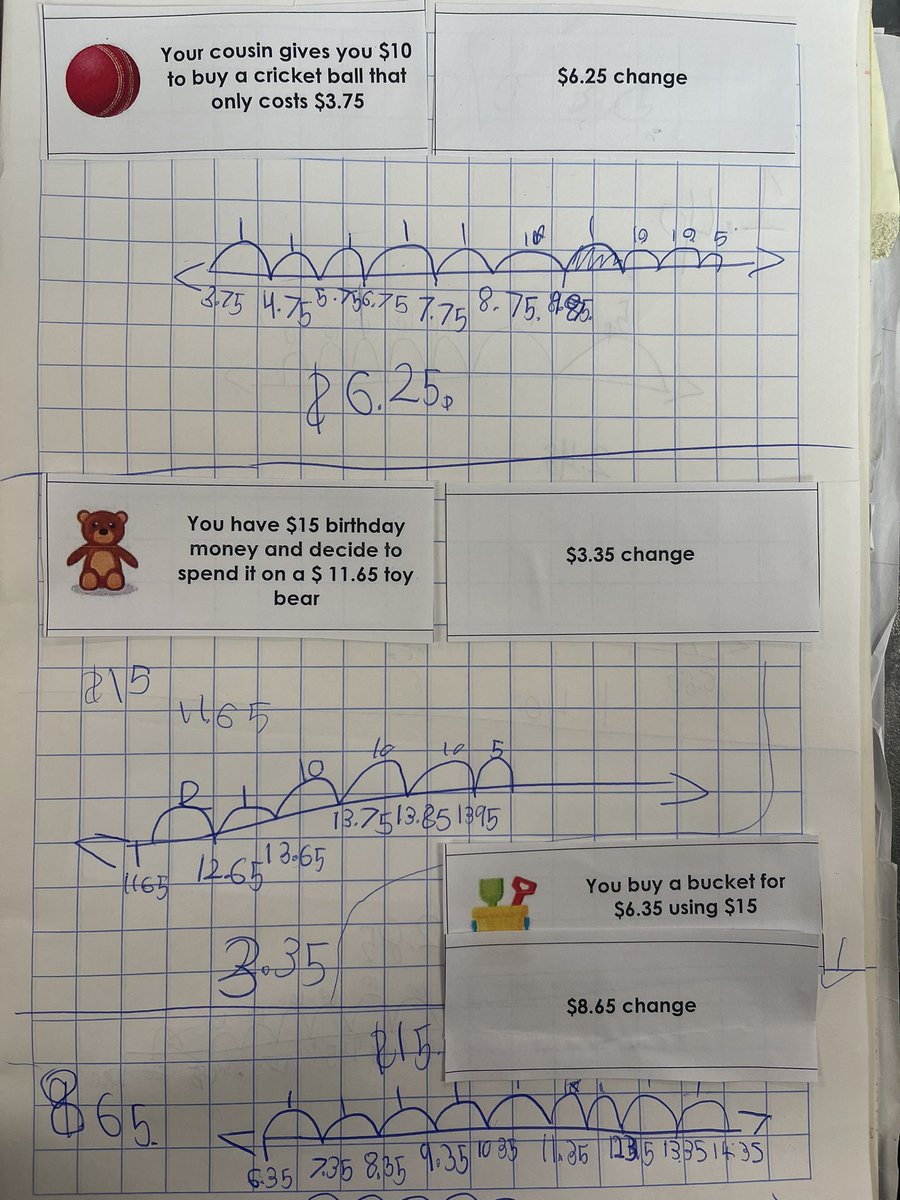 MrsLoweWheeler's tweet photo. We used numberlines to help us calculate change. “The numberlines are easier because I can add the dollars and then the cents to find the difference!”
@AitkenCreekPS @_Mrs_Shah @MissGraue https://t.co/k4juGVyBJJ