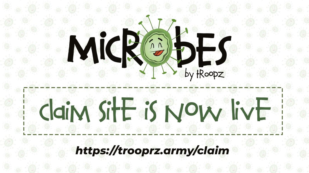 🔫  miCRObes CLAIM IS NOW LIVE 🔫

trooprz.army/claim

READ THE HELPER TEXT ON THE CLAIM PAGE

--------

CLAIM IS OPEN FOR 7 DAYS - THEN MINT WILL BEGIN

-------

GO FREE YOUR miCRObes!!!

trooprz.army/claim

#trooprz4life #CroFam #Cronos #Cro #miCRObes #Claim