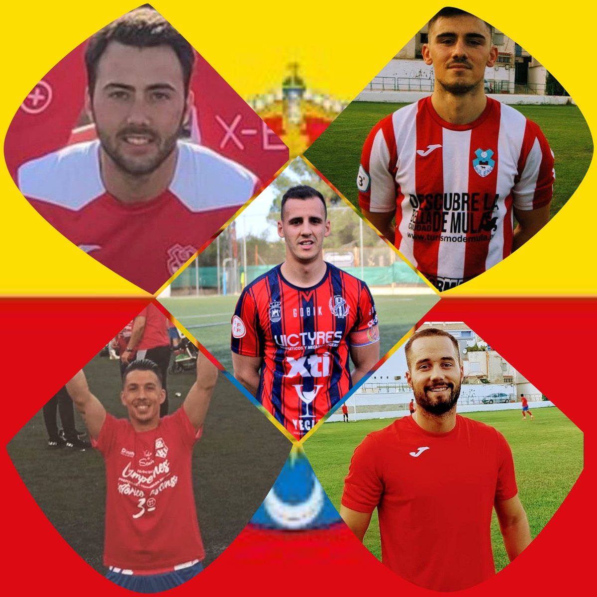 Archenaenjuego's tweet photo. Seguro que nos dejamos alguno, pero lo que si sabemos qué apostar por un jugador archenero es símbolo de éxito, de récord los ascensos por los nuestros esta temporada.
#Pablo @Yeclano_dptvo 
#Peri @MulenoClubF 
#Palazon @MulenoClubF 
#Fran @MulenoClubF 
#Raúl @AlcantarillaFC https://t.co/8XBIfHBUSv
