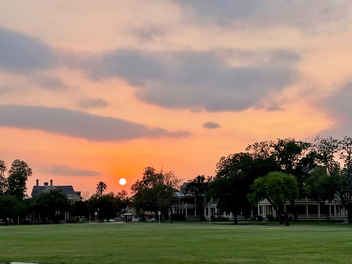 Cuellar414's tweet photo. Sunset at historic #JBSAFortSamHouston hope everyone had an amazing day, let’s have another one tomorrow. #PalmTree #sunset #photography #nature https://t.co/lLQEJCTFp4