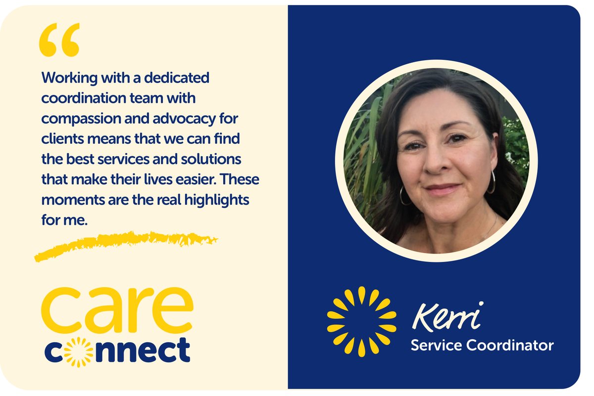 Meet Kerri, a Service Coordinator helping clients &amp; their families live the life they love by coordinating their home care with Care Connect.

"Service Coordination is all about relationships between clients &amp; the team of people who support their care..."

#careconnect #agedcare