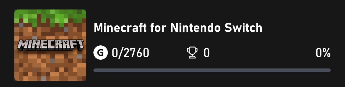 Ijamesweb's tweet photo. @Gabo2oo @ISN_tweets @crowsx3 If I'm not mistaken, achievements within Minecraft on Switch also earn gamerscore when signed in to a Microsoft account. (This is a screenshot from the official Xbox app) https://t.co/NuQ0jpHuUR