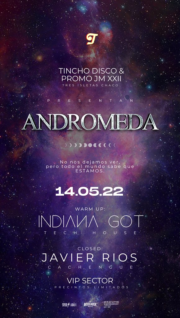 14/05 Nos fuimos🚀🌌
Previa Tech house✔️
Cachengue✔️
Zona VIP limitada✔️
@Prepromo22JM 🧑‍🚀
