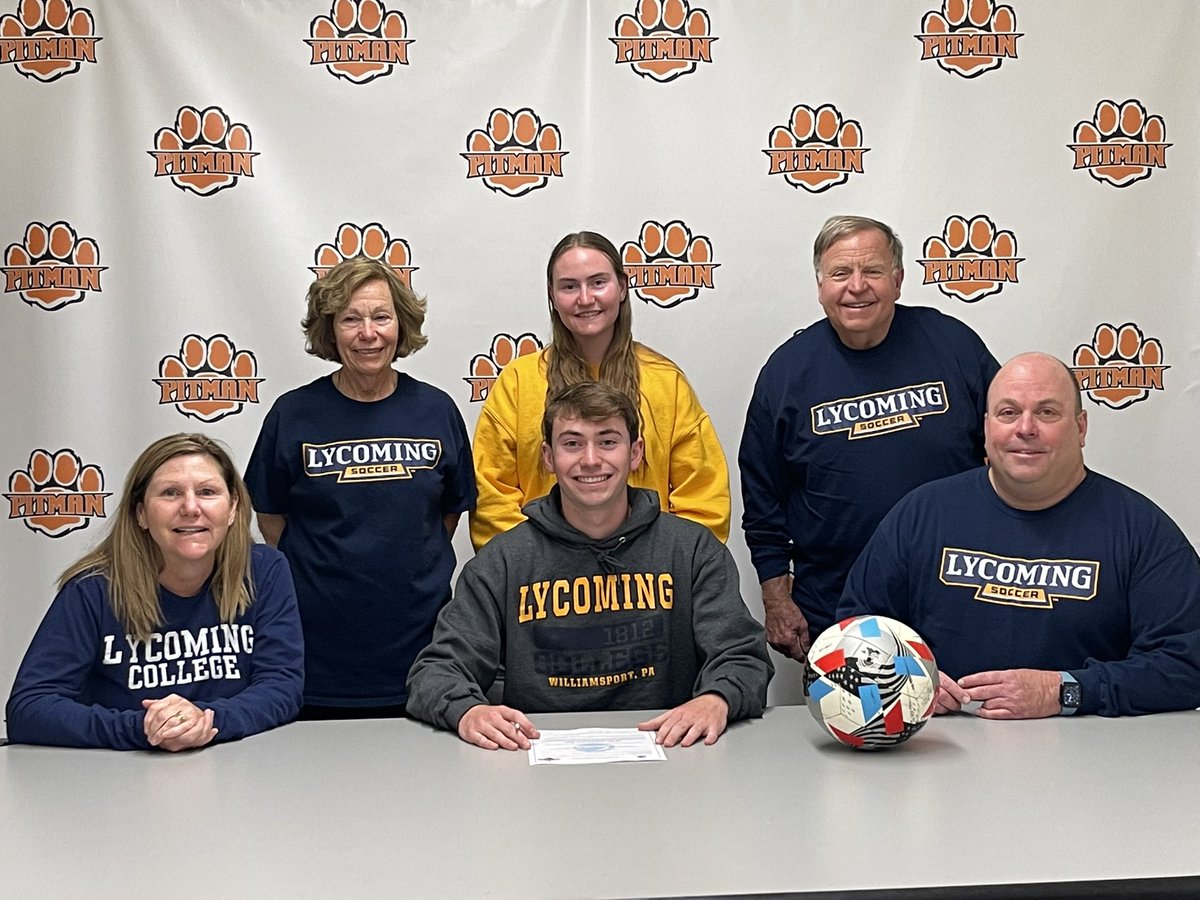 Signing day for Reese Whitley headed to Neumann for Girls Basketball, Catriona Galvin going to Gordon for Girls Soccer, and Cole Sharpnack off to Lycoming for Boys Soccer. Congratulations Panthers! #pitmanpantherpride