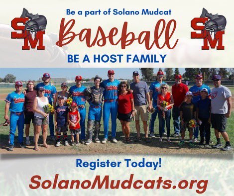 SolanoMudcats's tweet photo. Have an extra room? Interested in housing a college baseball player for the summer? Head over to https://t.co/q4LZpqTkYM for more information and to sign up! #mudcatstuff https://t.co/VCBALH45zi