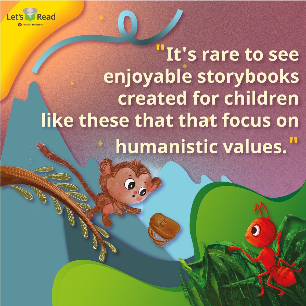 LetsReadAsia's tweet photo. With the support of incredible local programs, such as
@Asia_Foundation's #Values4All project in #SriLanka, we create relatable storybooks that children are excited to read and gain valuable lessons that shape their view of the world around them. https://t.co/YvxxuCphMR https://t.co/v1hTbrmxV5