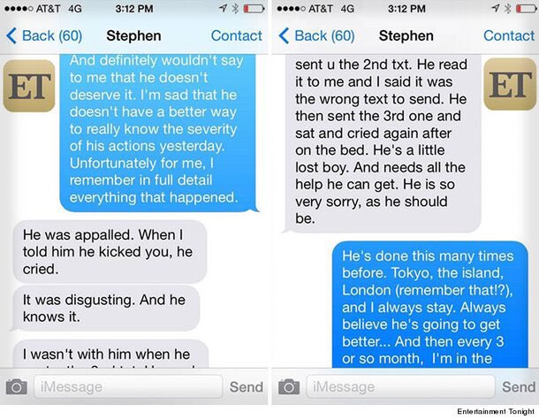 In May 2014, while on a plane, Heard alleges Depp confronted her about shooting romantic scenes with James Franco, and accused her of having an affair. Depp proceeds to taunt, throw things at, and kick Heard. He later texts her an apology. Depp’s assistant confirms the incident.