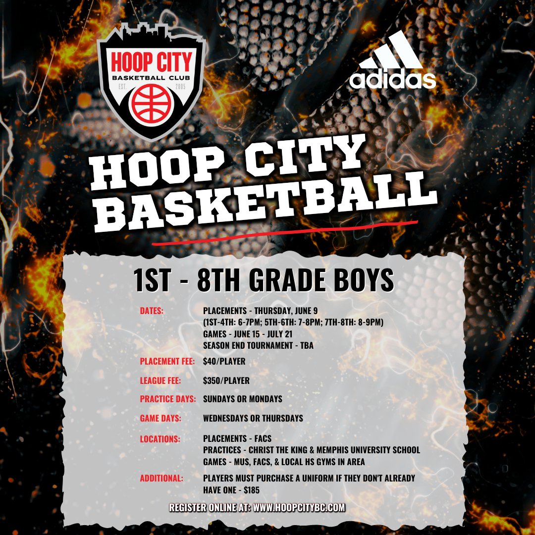 HoopCityBC's tweet photo. Hoop City Summer League is right around the corner. Get signed up today to be apart of the Hoop City family. 1st through 8th grade boys registration and is below:

https://t.co/PMKbAvkZ3J
.
.
.
#hoopcitybasketball #hoopcitysummerleague #hoopcity #901hoops #901basketball https://t.co/I6LnYuyDej