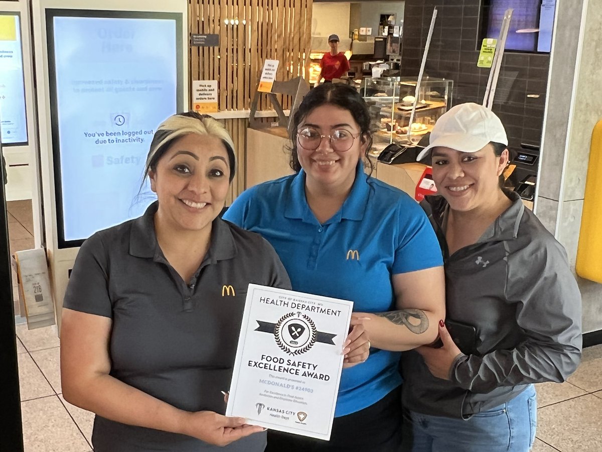 These three managers and proud of their food safety excellence award! Congrats! #publichealth #foodsafety