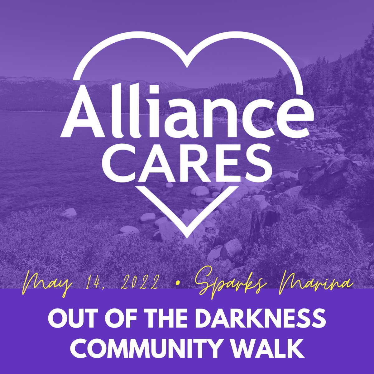 Join Alliance's charitable arm, Alliance CARES, at the Sparks Marina on May 14th, 2022 as we walk to support the American Foundation for Suicide Prevention. Our goal is to raise $500 for our team. Learn more and donate at this link: bit.ly/3KYCI8h #StopSuicide