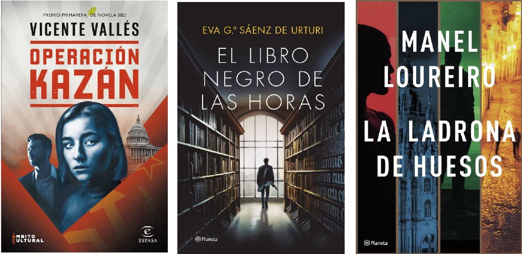 Las tres novelas negras más vendidas esta semana. 9/5/2022.
1) #operacionkazan 2) #ellibronegrodelashoras 3) #laladronadehuesos

Comprar en Casa del Libro:

1) tidd.ly/36pJLYN

2) tidd.ly/3u0LjlQ

3) tidd.ly/3CRzbpG