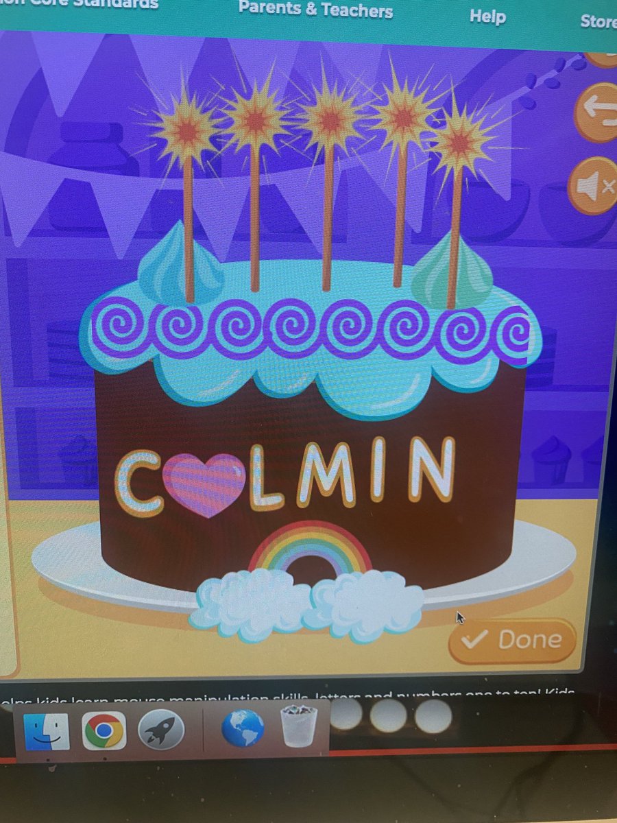 YPSmedia's tweet photo. A kindergartner made me a cake today in computers! I live the ♥️ for the O in my name and the spelling. ♥️ #yeslibrary https://t.co/LMVgHwrl9K