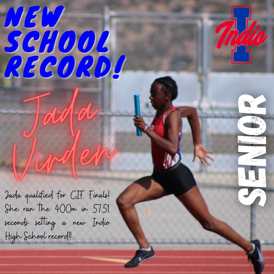 Mrs21Rodriguez's tweet photo. We are so proud of you, Jada!  You go girl. ❤️💙💯🔥  #RajahsRiseAsOne  #RajahExcellence
@IHSRajahs @IndioHS_Sports @DesertSunSports @DesertSandsUSD https://t.co/MDLt0ieHES