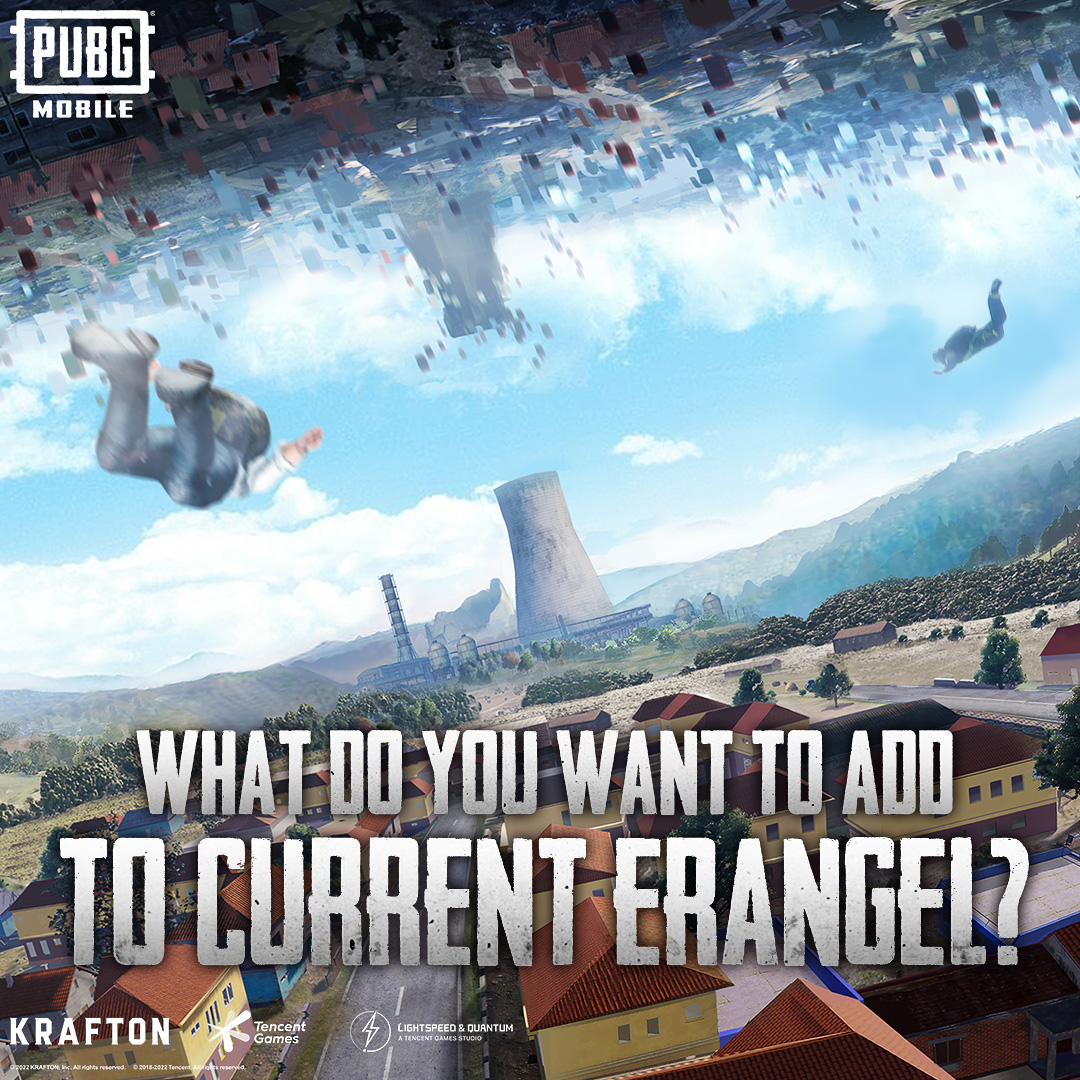 PUBGMOBILE's tweet photo. We are constantly improving our game 📳and we need your feedback! 📝 

What would you like to see 👀 added to the Erangel Map? 🤔 

🔗 https://t.co/fSdfXMRrro

#PUBGMOBILE https://t.co/uo4d7OiKAM