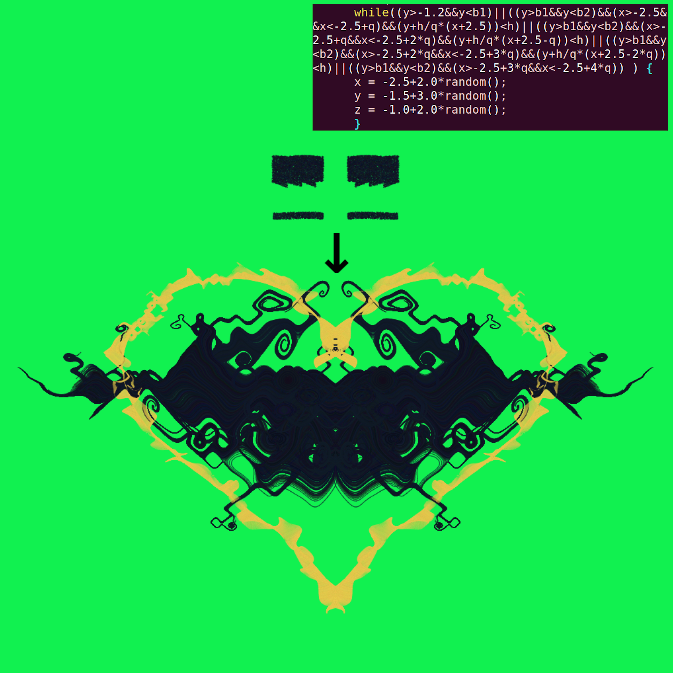 nullHashPixel's tweet photo. our submission has been accepted for the NFT-MAKER fan art contest!
It's made as on-chain CNFT, so e.g. the logo is parametrized and serves as the initial point distribution for the beast drawing. @nftmakerio
#CNFT #RorschachAlgorithmBeasts https://t.co/z7zPtoMXy4