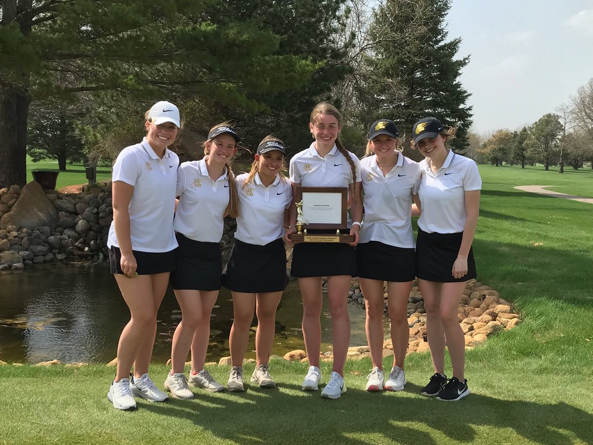 clhsgirlsgolf's tweet photo. NCC tournament champs!! Clear Lake won the North Central Conference Tournament today with a score of 352! 🏆🏆 https://t.co/iLnogcVQC3