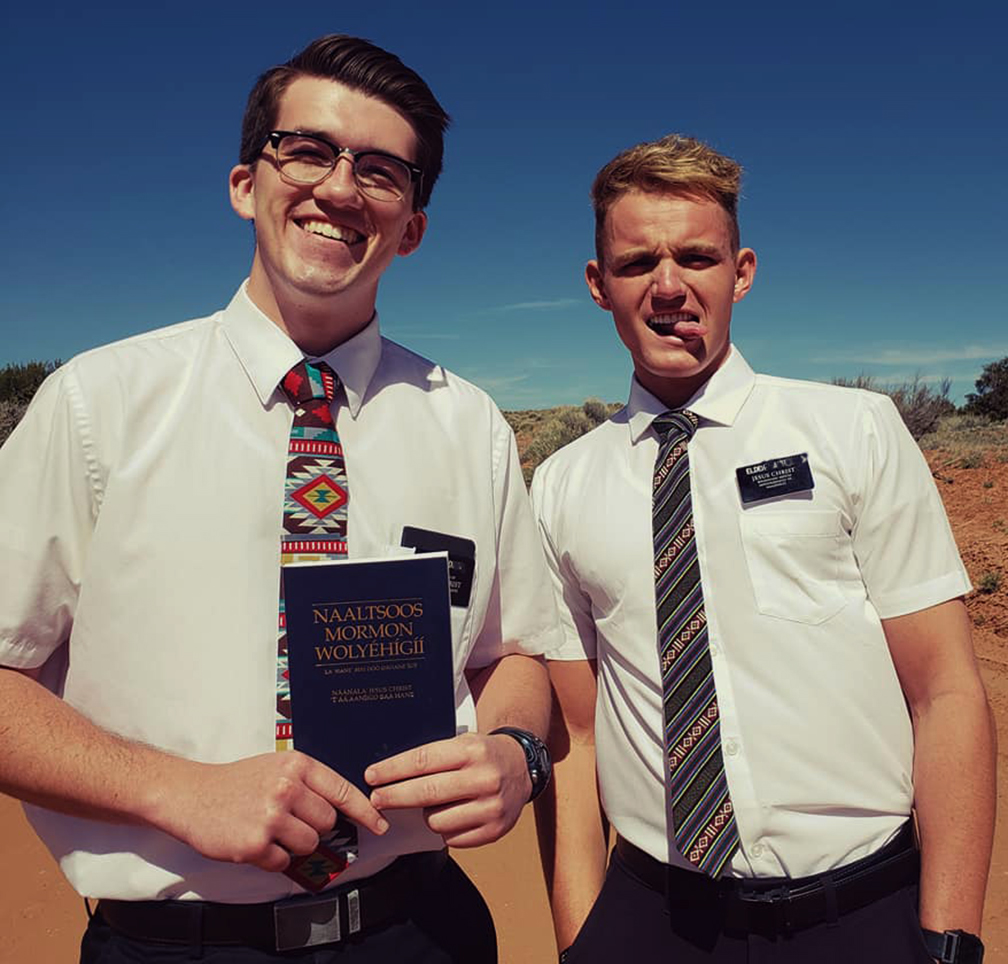 Always cute and always showing his garment...what every Missionary should aspire to!